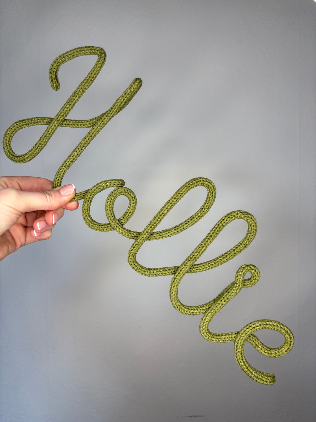 Personalised Knitted Wire Name Sign - Single Name