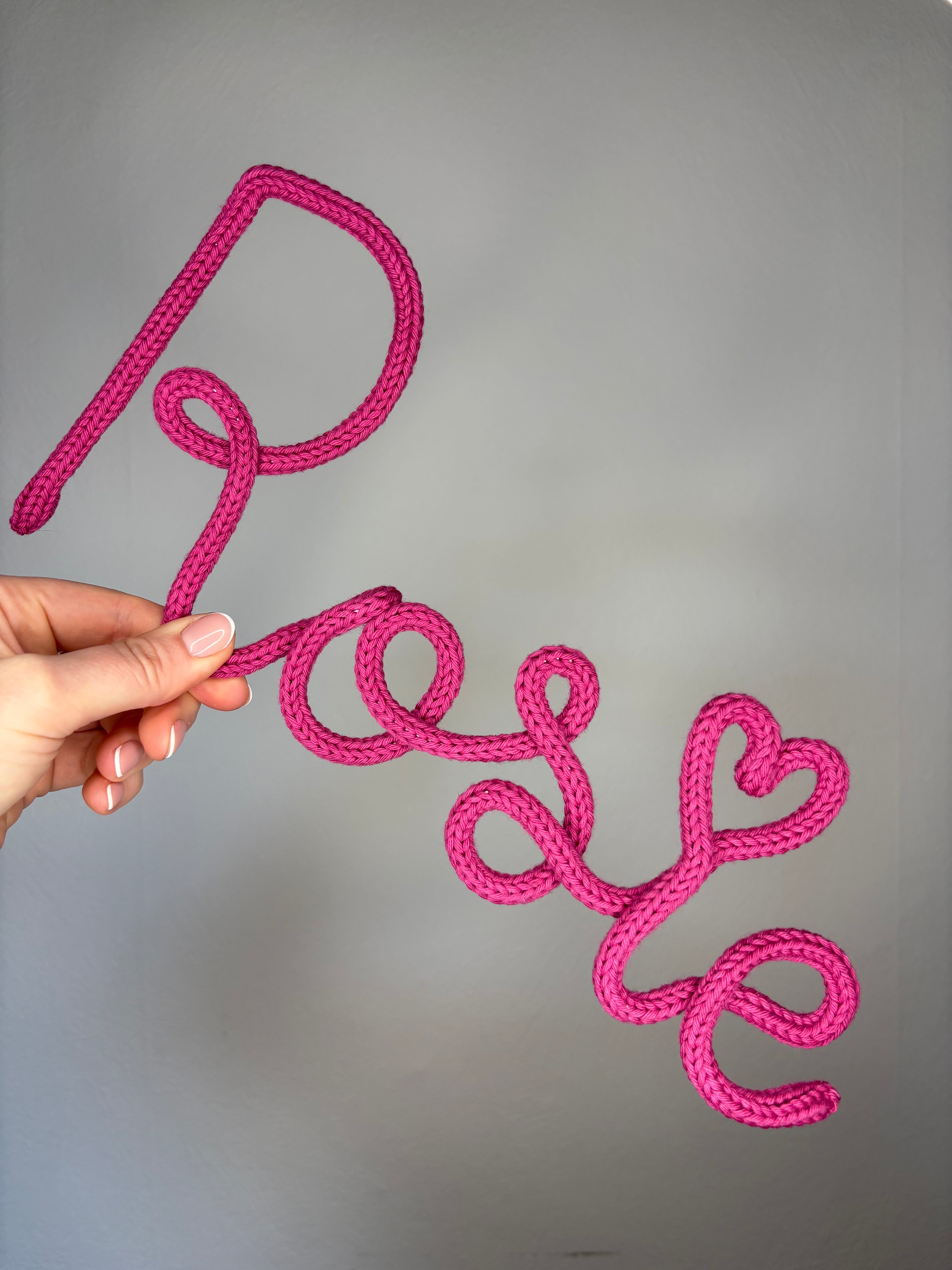 Personalised Knitted Wire Name Sign - Single Name
