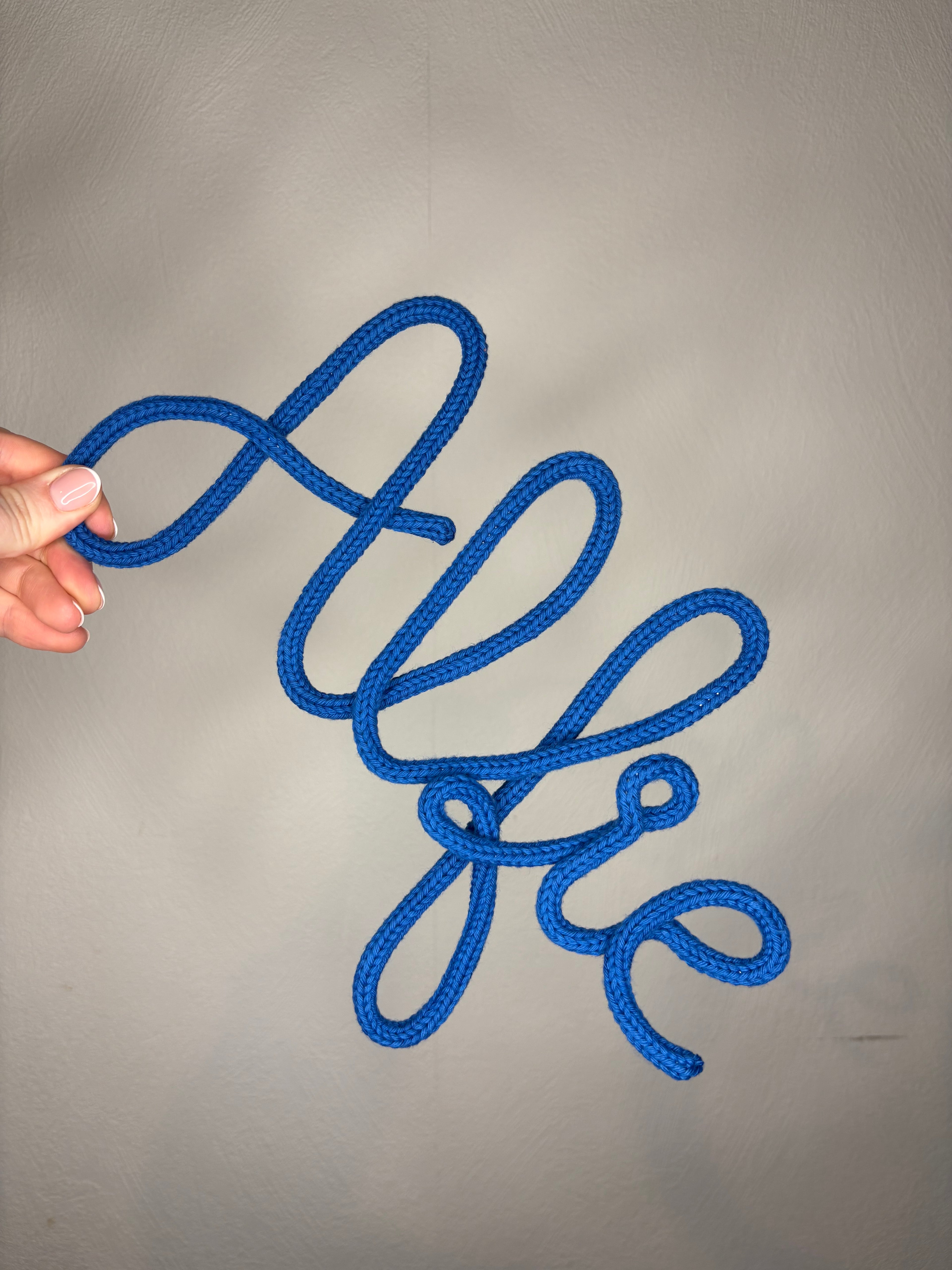 Personalised Knitted Wire Name Sign - Single Name